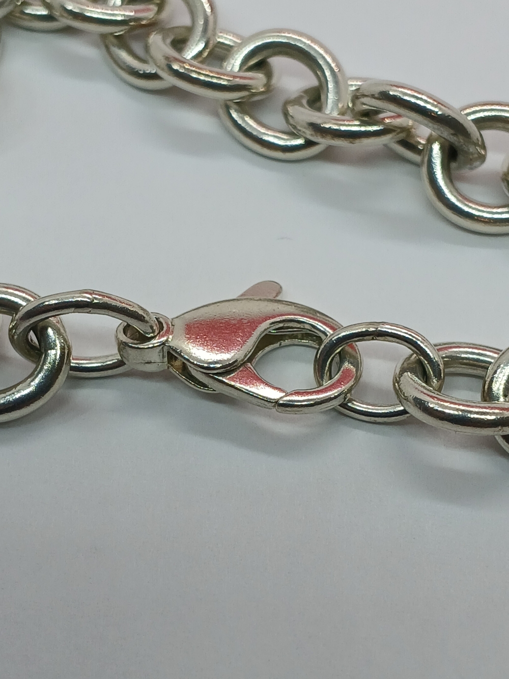Sterling Silver Tiffany & Co Heart Tag Charm Bracelet 925 Engraved initial "J" - Picture 4 of 7